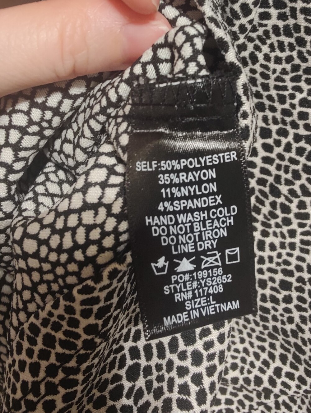 Chocolate USA black & cream animal print pencil skirt size L - Picture 5 of 5
